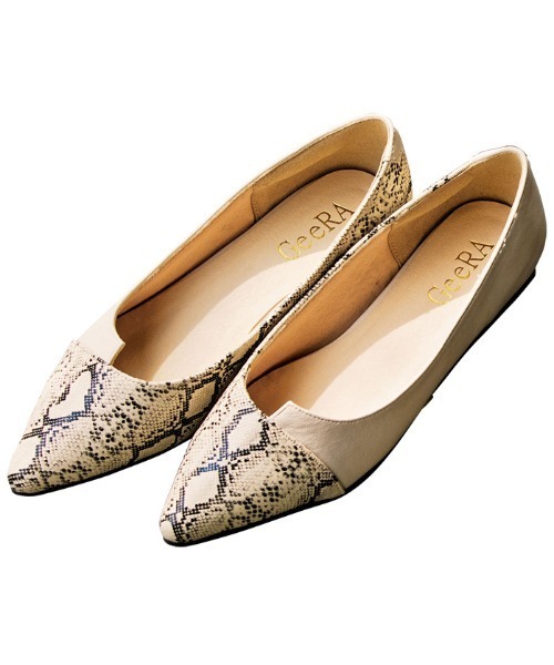 GeeRA（ジーラ）の「切替デザインポインテッドトゥパンプス（パンプス・レディース・ブラック/ベージュ/パイソン/ブラウン/グレー/グリーン/レオパード/ライトベージュ/その他1・MEDIUM/X-LARGE/LARGE/XX-LARGE/SMALL）」の9枚目の写真