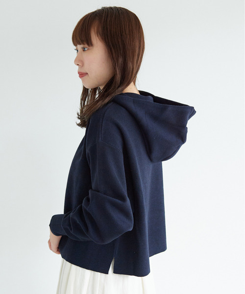 aimer le mieux(エメルミュー)の「aimer ミラノリブパーカー(パーカー・レディース・ベージュ/レッド/キナリ/ダークネイビー・FREE)」の3枚目の写真