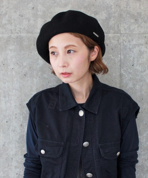 OVERRIDE（オーバーライド）の「OVERRIDE BASQUE BASIC BERET（ハンチング/ベレー帽・レディース・ホワイト/グレー/ネイビー/ダークグレー/ベージュ/グリーン/ブラック/イエロー・M/57.5cm/L 59cm）」の16枚目の写真