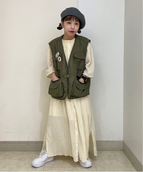 OVERRIDE（オーバーライド）の「OVERRIDE BASQUE BASIC BERET（ハンチング/ベレー帽・レディース・ホワイト/グレー/ネイビー/ダークグレー/ベージュ/グリーン/ブラック/イエロー・M/57.5cm/L 59cm）」の12枚目の写真