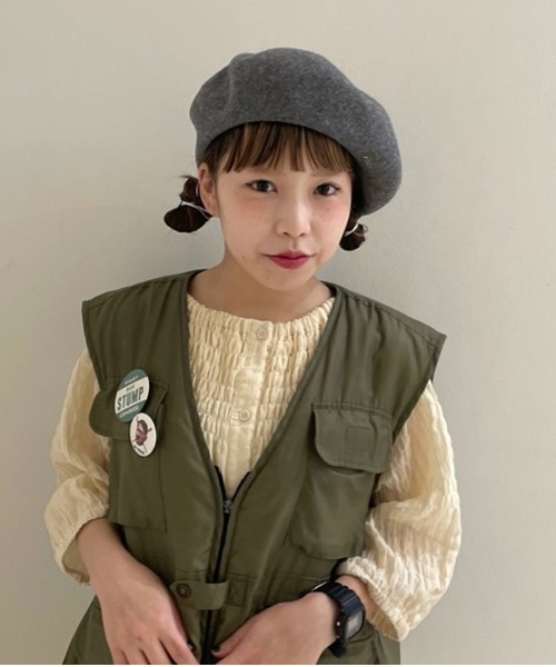 OVERRIDE（オーバーライド）の「OVERRIDE BASQUE BASIC BERET（ハンチング/ベレー帽・レディース・ホワイト/グレー/ネイビー/ダークグレー/ベージュ/グリーン/ブラック/イエロー・M/57.5cm/L 59cm）」の11枚目の写真