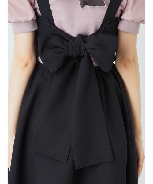 激安 購入 セール Backリボンジャンパースカート ワンピース Ank Rouge アンクルージュ のファッション 早く買お Arenatheatre Net