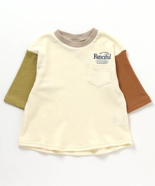 BREEZE（ブリーズ）の「七分袖クレイジーワンポイントTシャツ（Tシャツ/カットソー・キッズ・アイボリー/ベージュ・90/100/110/120/130/150/140）」の9枚目の写真