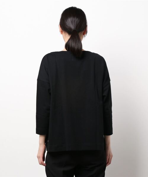 Traditional Weatherwear(トラディショナルウェザーウェア)の「BMB SHIRT LONG(Tシャツ/カットソー・レディース・ブラック/ダークベージュ・S)」の4枚目の写真