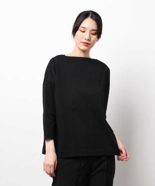 Traditional Weatherwear(トラディショナルウェザーウェア)の「BMB SHIRT LONG(Tシャツ/カットソー・レディース・ブラック/ダークベージュ・S)」の6枚目の写真