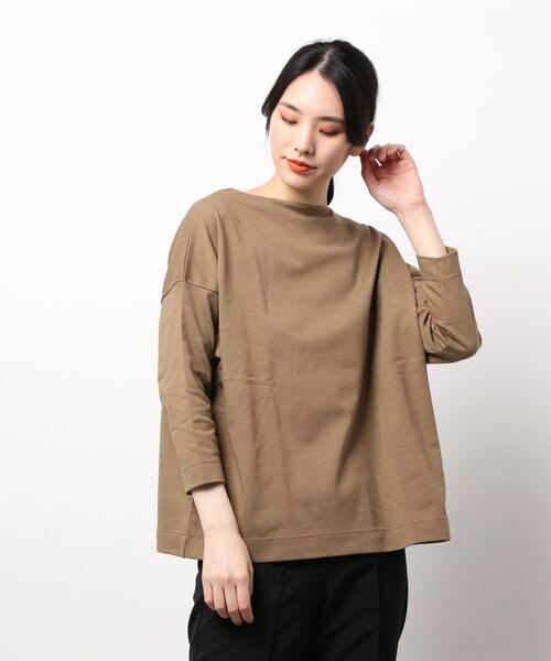 Traditional Weatherwear(トラディショナルウェザーウェア)の「BMB SHIRT LONG(Tシャツ/カットソー・レディース・ブラック/ダークベージュ・S)」の10枚目の写真