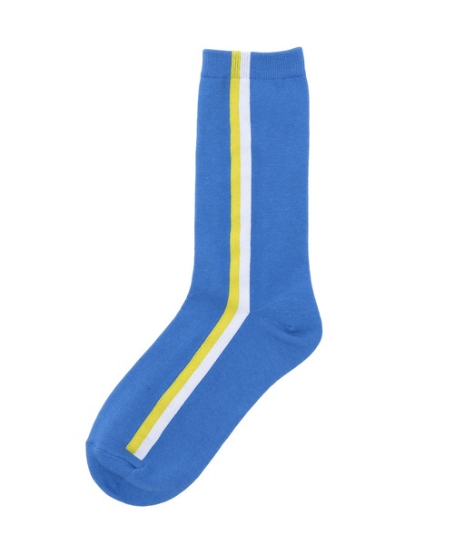 Figments(フィグメンツ)の「マルチラインソックス(ソックス/靴下・レディース・グレー/ブルー・FREE)」の1枚目の写真