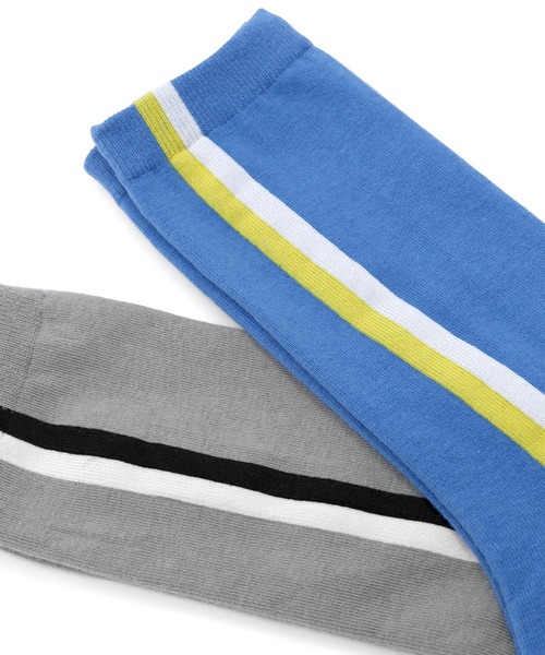 Figments(フィグメンツ)の「マルチラインソックス(ソックス/靴下・レディース・グレー/ブルー・FREE)」の5枚目の写真