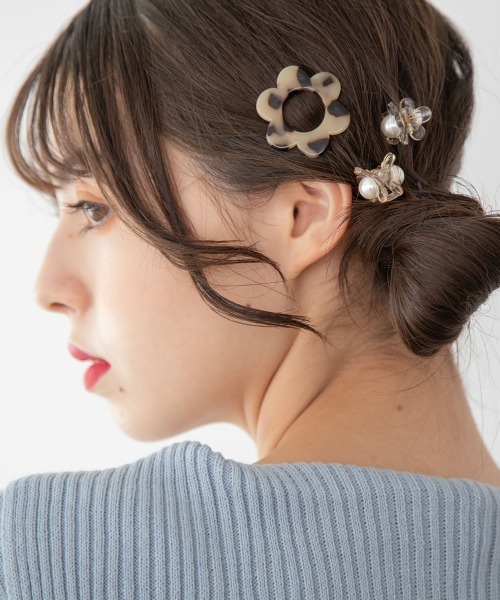 Me%（ミィパーセント）の「☆2点セット☆ハナパールチビクリップ2（バレッタ/ヘアクリップ・レディース・ブラック/ダークブラウン/アイボリー/その他・FREE）」の13枚目の写真