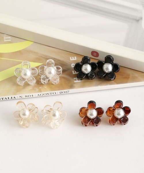Me%（ミィパーセント）の「☆2点セット☆ハナパールチビクリップ2（バレッタ/ヘアクリップ・レディース・ブラック/ダークブラウン/アイボリー/その他・FREE）」の16枚目の写真