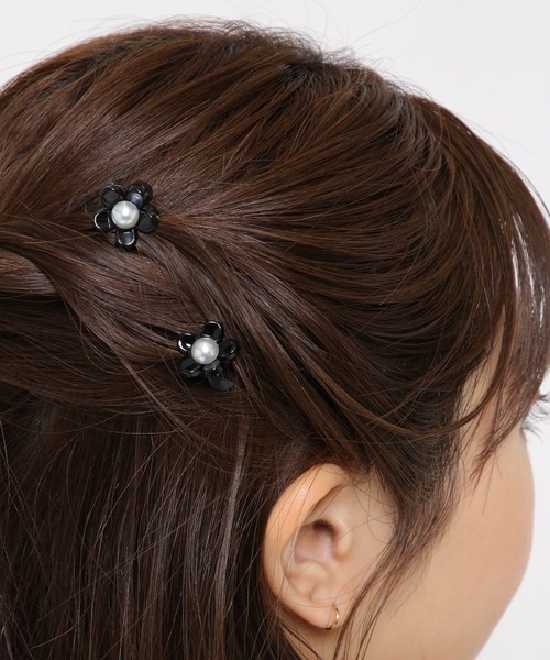 Me%（ミィパーセント）の「☆2点セット☆ハナパールチビクリップ2（バレッタ/ヘアクリップ・レディース・ブラック/ダークブラウン/アイボリー/その他・FREE）」の22枚目の写真