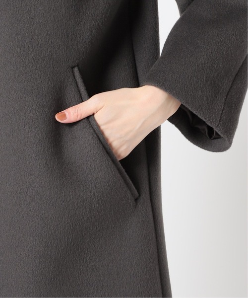 【IENA】イエナ　MANTECO アイボリー　ウールノーカラーコート 新品 IENA イエナ MANTECOノーカラーコート ナチュラル 34