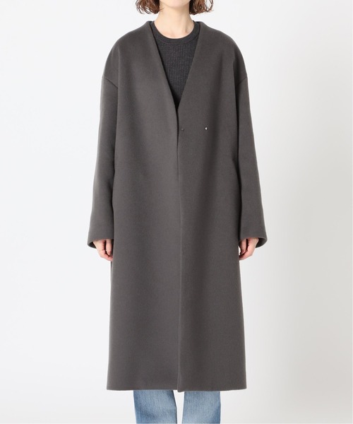 イエナ×MANTECOノーカラー チェスターコート 40 ベージュ　ロング IENA（イエナ）の「MANTECOノーカラーコート◇（ノーカラー