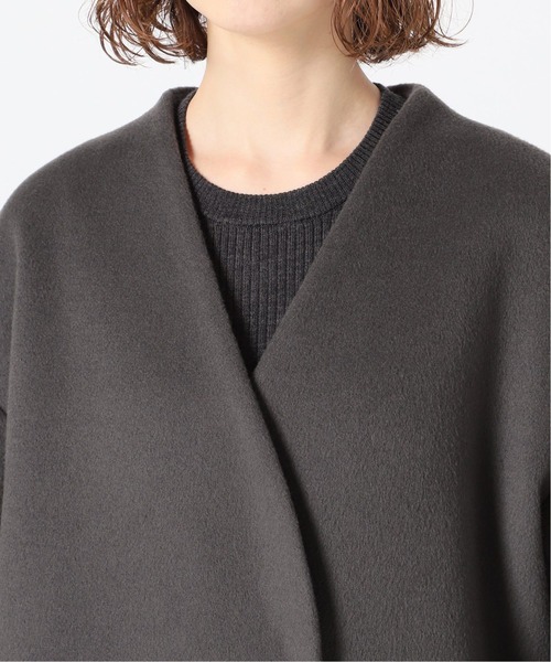 Merci!  ノーカラーコート イエナ グレー IENA（イエナ） ノーカラーコート 38 グレー レディース : ZOZOTOWN