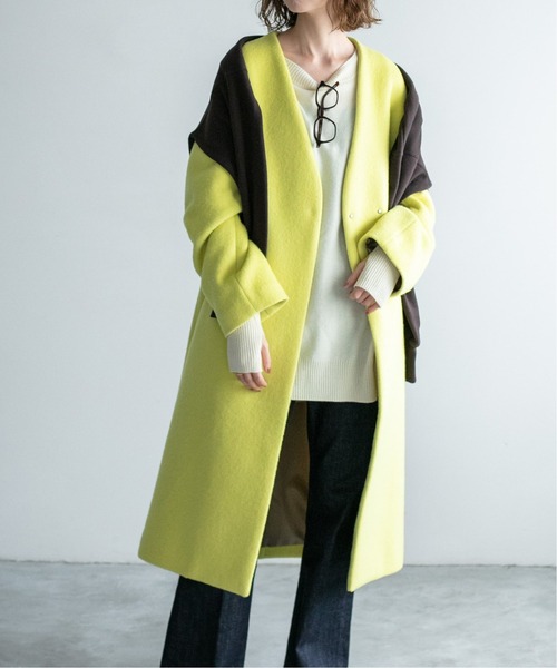 イエナ／美品❤️MANTECOオーバーサイズノーカラーコート ホワイトベージュ34 追加》MANTECO ノーカラーコート◇ | イエナ(IENA) | マルイ