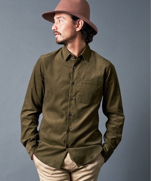 Magine(マージン)の「CORDULOY DRESS SHIRTS コーデュロイ ドレスシャツ(シャツ/ブラウス・メンズ・ブラウン/オリーブ/バーガンディー/ブラック・46/48/44)」の1枚目の写真