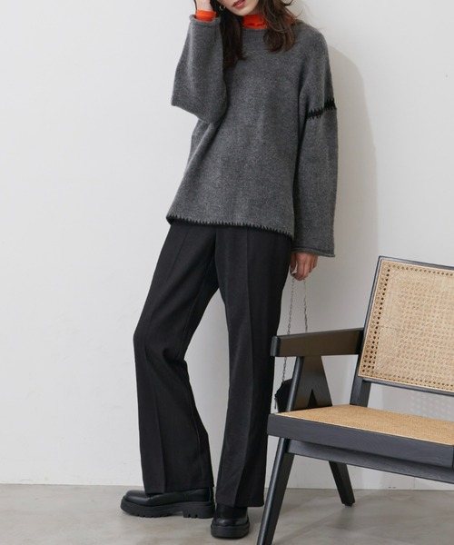 Auntie Rosa Holiday(アンティローザホリデー)の「センタープレスフレアスラックス(スラックス・レディース・ブラック/ネイビー/アイボリー/イエロー・SMALL/MEDIUM)」の3枚目の写真