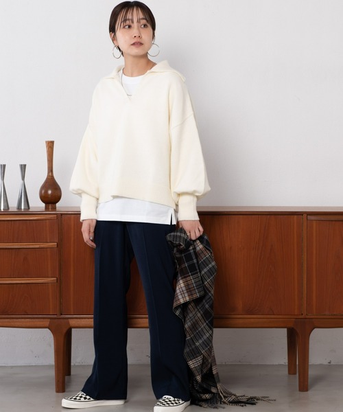 Auntie Rosa Holiday(アンティローザホリデー)の「センタープレスフレアスラックス(スラックス・レディース・ブラック/ネイビー/アイボリー/イエロー・SMALL/MEDIUM)」の18枚目の写真