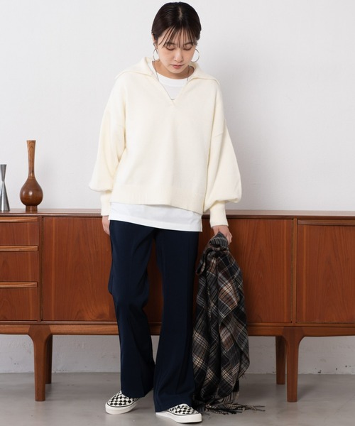 Auntie Rosa Holiday(アンティローザホリデー)の「センタープレスフレアスラックス(スラックス・レディース・ブラック/ネイビー/アイボリー/イエロー・SMALL/MEDIUM)」の11枚目の写真