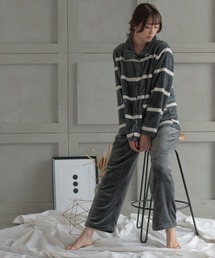 DONOBAN | フランネル前開きスタンダードカラー上下セット [E](ルームウェア/パジャマ)