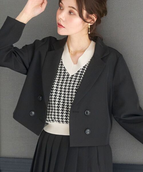 MAJESTIC LEGON（マジェスティックレゴン）の「クラシカルパターンニットベスト（ニット/セーター・レディース・グレー系その他/ブラック系その他・MEDIUM）」の2枚目の写真