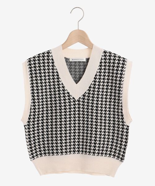 MAJESTIC LEGON（マジェスティックレゴン）の「クラシカルパターンニットベスト（ニット/セーター・レディース・グレー系その他/ブラック系その他・MEDIUM）」の7枚目の写真