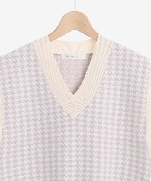 MAJESTIC LEGON（マジェスティックレゴン）の「クラシカルパターンニットベスト（ニット/セーター・レディース・グレー系その他/ブラック系その他・MEDIUM）」の4枚目の写真