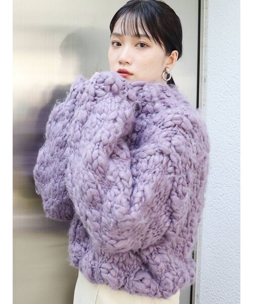 MURUA(ムルーア)の「ボリュームニット(ニット/セーター・レディース・ベージュ/パープル・FREE)」の8枚目の写真