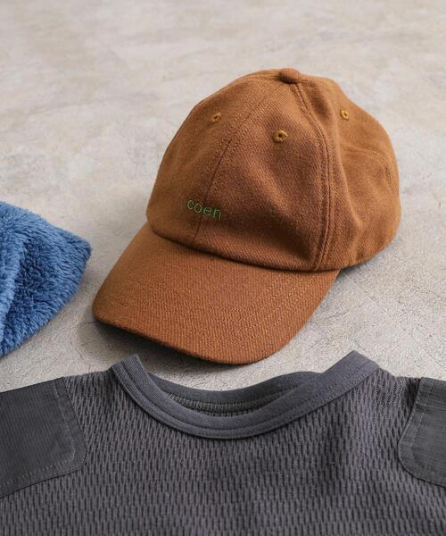 coen(コーエン)の「【coen キッズ】コーエンロゴ刺繍起毛キャップ(キャップ・キッズ・ブラウン/グレー・54)」の1枚目の写真