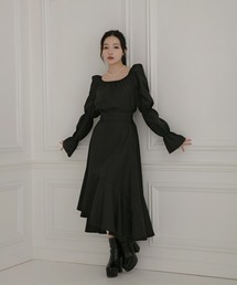 ANDGEEBEE | ジャガードラッフルフレアスカート(スカート)