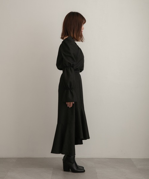 ANDGEEBEE（アンジービー）の「ジャガードラッフルフレアスカート（スカート・レディース・ブラック/ベージュ・MEDIUM）」の21枚目の写真