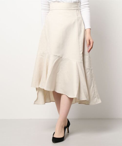 ANDGEEBEE（アンジービー）の「ジャガードラッフルフレアスカート（スカート・レディース・ブラック/ベージュ・MEDIUM）」の6枚目の写真