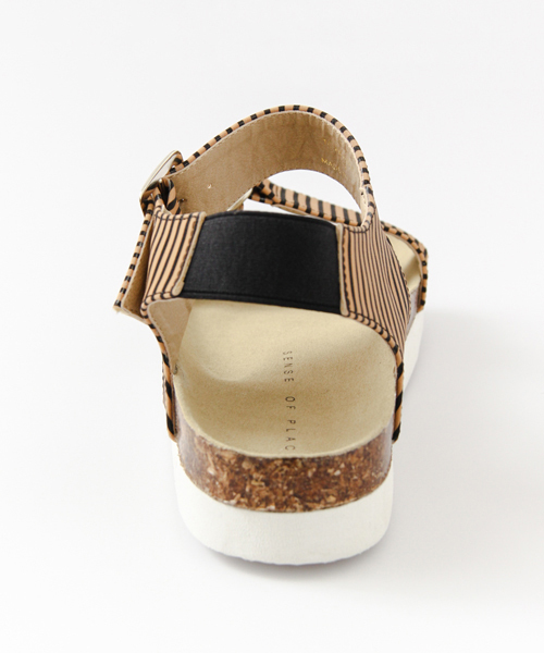 SENSE OF PLACE by URBAN RESEARCH（センスオブプレイスバイアーバンリサーチ）の「 ストライプサンダル（サンダル・レディース・ホワイト×ブラック/グレー系その他/ベージュ系その他・36/37/38）」の6枚目の写真