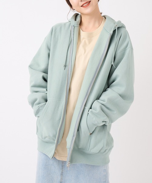United Athle（ユナイテッドアスレ）の「【United Athle】heavy weight full zip hoodie /ヘビーウェイト フルジップパーカー 12オンス YKK社製 ダブルジップ 羽織 UV対策 裏起毛 ビッグシルエット 5762（パーカー・メンズ・ネイビー/ホワイト/グリーン/ミックスグレー/サンドベージュ/ブラック/ピンク/アッシュ/ブルー・M/XXL/L/XL/S）」の13枚目の写真