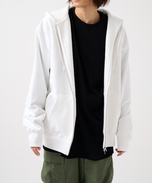 United Athle（ユナイテッドアスレ）の「【United Athle】heavy weight full zip hoodie /ヘビーウェイト フルジップパーカー 12オンス YKK社製 ダブルジップ 羽織 UV対策 裏起毛 ビッグシルエット 5762（パーカー・メンズ・ネイビー/ホワイト/グリーン/ミックスグレー/サンドベージュ/ブラック/ピンク/アッシュ/ブルー・M/XXL/L/XL/S）」の14枚目の写真