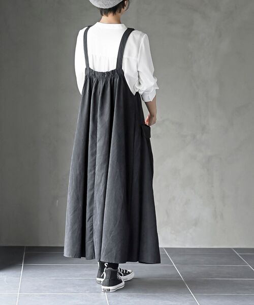 rps(アールピーエス)の「ピーチ起毛アウトポケットジャンスカ(ジャンパースカート・レディース・カーキ/ネイビー/チャコールグレー/モカ/ブラック・M/フリー)」の8枚目の写真