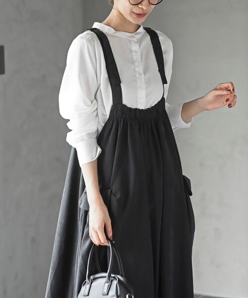 rps(アールピーエス)の「ピーチ起毛アウトポケットジャンスカ(ジャンパースカート・レディース・カーキ/ネイビー/チャコールグレー/モカ/ブラック・M/フリー)」の10枚目の写真