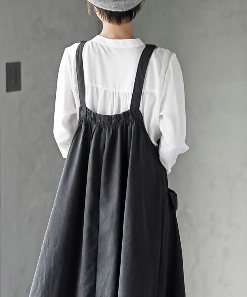 rps(アールピーエス)の「ピーチ起毛アウトポケットジャンスカ(ジャンパースカート・レディース・カーキ/ネイビー/チャコールグレー/モカ/ブラック・M/フリー)」の12枚目の写真