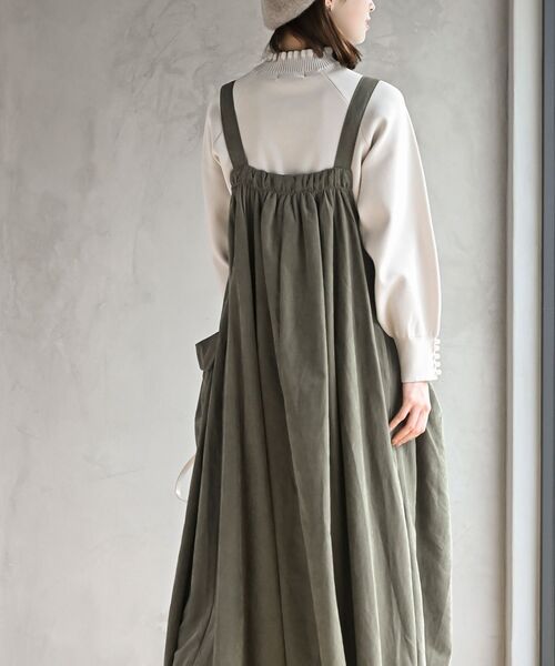 rps(アールピーエス)の「ピーチ起毛アウトポケットジャンスカ(ジャンパースカート・レディース・カーキ/ネイビー/チャコールグレー/モカ/ブラック・M/フリー)」の18枚目の写真