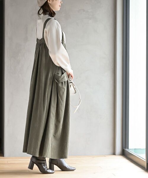 rps(アールピーエス)の「ピーチ起毛アウトポケットジャンスカ(ジャンパースカート・レディース・カーキ/ネイビー/チャコールグレー/モカ/ブラック・M/フリー)」の19枚目の写真