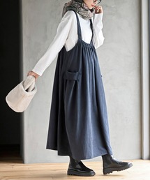 ピーチ起毛アウトポケットジャンスカ