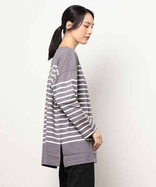 Samansa Mos2 blue（サマンサモスモスブルー）の「バスクチュニック（Tシャツ/カットソー・レディース・グレー/オフホワイト/カーキ・ﾌﾘ-）」の6枚目の写真