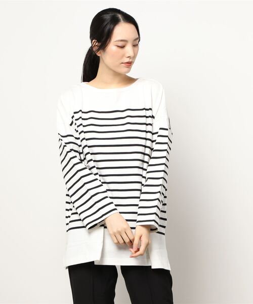 Samansa Mos2 blue（サマンサモスモスブルー）の「バスクチュニック（Tシャツ/カットソー・レディース・グレー/オフホワイト/カーキ・ﾌﾘ-）」の7枚目の写真