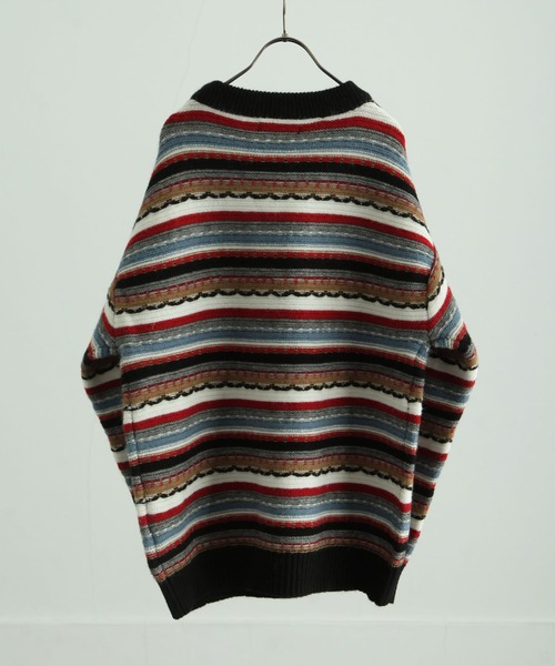 NILWAY（ニルウェイ）の「7G編地切替クージーライク総柄ニット/グラデーション（ニット/セーター・メンズ・ブラック系/ブラウン系/ベージュ系/ナチュラル/ブラック系1/グリーン系/グリーン系1・MEDIUM/LARGE）」の13枚目の写真