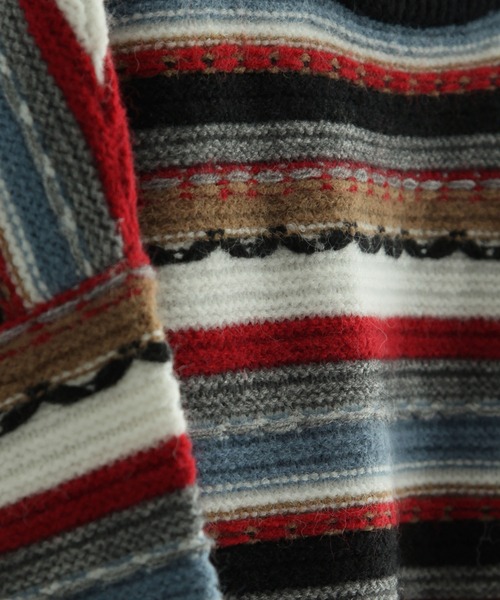 NILWAY（ニルウェイ）の「7G編地切替クージーライク総柄ニット/グラデーション（ニット/セーター・メンズ・ブラック系/ブラウン系/ベージュ系/ナチュラル/ブラック系1/グリーン系/グリーン系1・MEDIUM/LARGE）」の14枚目の写真