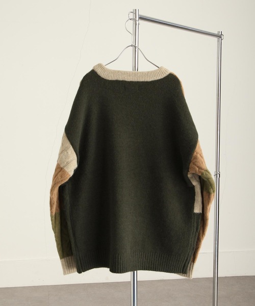 NILWAY（ニルウェイ）の「7G編地切替クージーライク総柄ニット/グラデーション（ニット/セーター・メンズ・ブラック系/ブラウン系/ベージュ系/ナチュラル/ブラック系1/グリーン系/グリーン系1・MEDIUM/LARGE）」の18枚目の写真