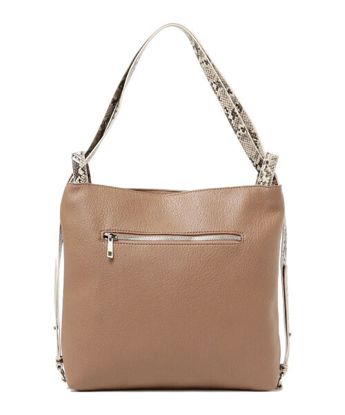 Ray BEAMS(レイビームス)の「Ray BEAMS / フェイクレザー 2WAY バッグ(トートバッグ・レディース・ベージュ/ブラック・ONE SIZE)」の9枚目の写真