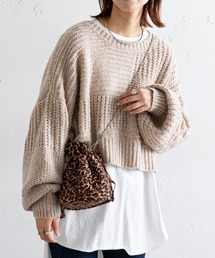 CIAOPANIC TYPY | 【ZOZOTOWN限定】モヘアライクドルマンローゲージショートニット(ニット/セーター)