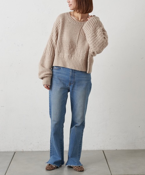 CIAOPANIC TYPY（チャオパニックティピー）の「【ZOZOTOWN限定】モヘアライクドルマンローゲージショートニット（ニット/セーター・レディース・ピンク/オレンジ/グリーン/サンドベージュ・ONE SIZE）」の15枚目の写真