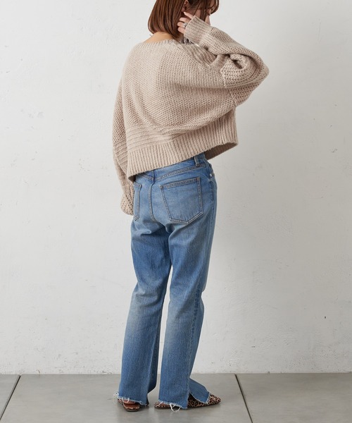 CIAOPANIC TYPY（チャオパニックティピー）の「【ZOZOTOWN限定】モヘアライクドルマンローゲージショートニット（ニット/セーター・レディース・ピンク/オレンジ/グリーン/サンドベージュ・ONE SIZE）」の10枚目の写真